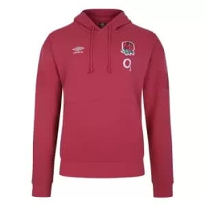 Umbro England Rugby Fleece Hoodie 2023 2024 Adults - Red