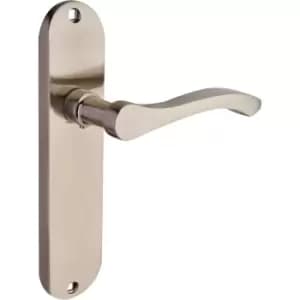 Designer Levers Capri Door Handles Latch Brushed (Pair) in Nickel