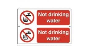ASEC Not Drinking Water 200mm x 300mm PVC Self Adhesive Sign