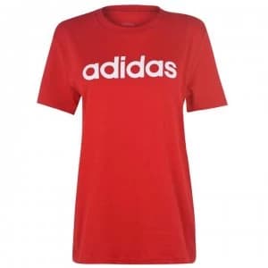 adidas Womens Essentials Linear T-Shirt Loose - Red