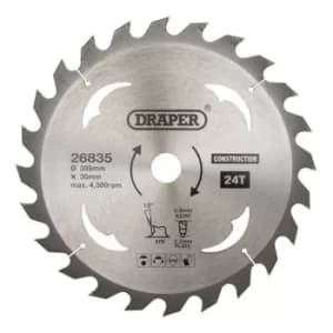 Draper TCT Construction Circular Saw Blade, 305 x 30mm, 24T