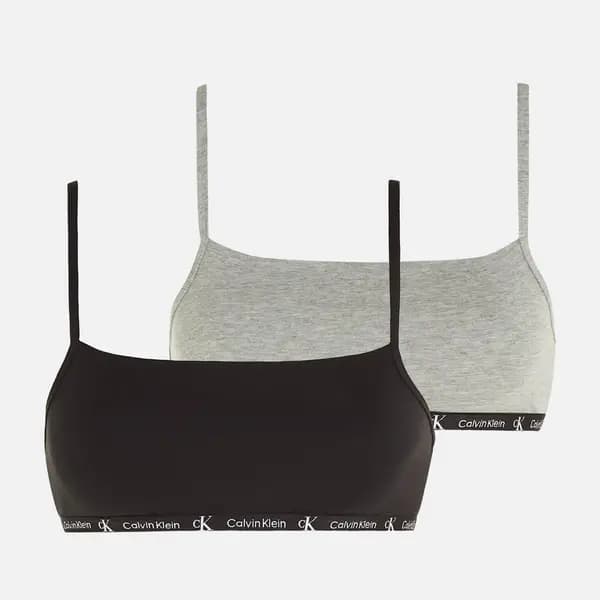 Calvin Klein CK 1996 Two-Pack Cotton-Blend Bralette - L
