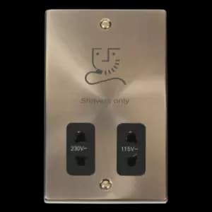 Click Scolmore Deco Dual Voltage 115-230V Shaver Socket - VPAB100BK