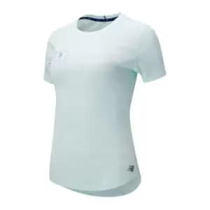 New Balance Q Speed Short Sleeve T Shirt Ladies - Blue