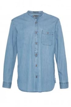 Mens French Connection The Three Ages of Denim Grandad Shirt Bleach