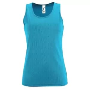 SOLS Womens/Ladies Sporty Performance Sleeveless Tank Top (M) (Aqua)
