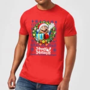 Nintendo Super Mario Happy Holidays Mario Mens Christmas T-Shirt - Red - L
