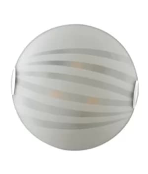 KUNA 4 Light Patterned Glass Flush Ceiling Light White 50cm