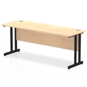 Impulse 1800 x 600mm Straight Desk Maple Top Black Cantilever Leg