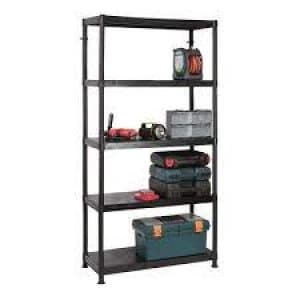 Barton 5 Tier Plastic Shelving 1840x900x400mm Black G09045