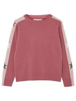 Mintie By Mint Velvet Girls Star Sleeve Jumper - Pink