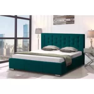 Pinia Bed Double Plush Velvet Green