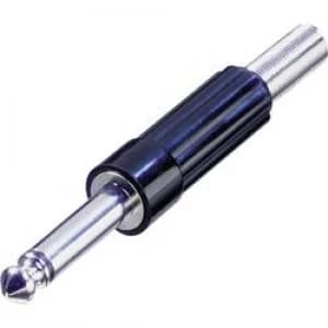 6.35mm audio jack Plug straight Number of pins 2 Mono Silver Black Rean AV NYS203