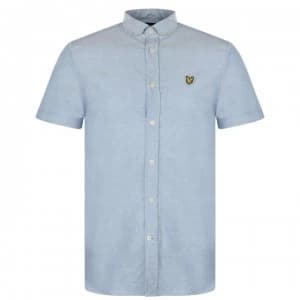 Lyle and Scott Lyle Short Sleeve Oxford Shirt Mens - X41 RIVIERA