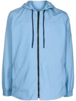 HUGO Zip-up Logo Hooded Jacket Medium Blue
