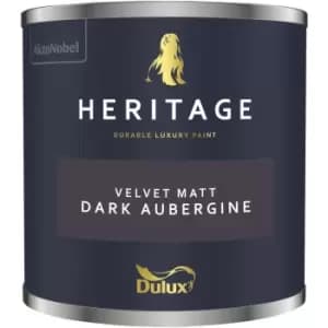 Dulux Heritage Velvet Matt Dark Aubergine Matt Emulsion Paint 125ml