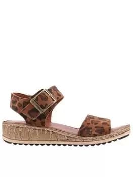 Hush Puppies Ellie Wedge Sandal, Leopard, Size 5, Women