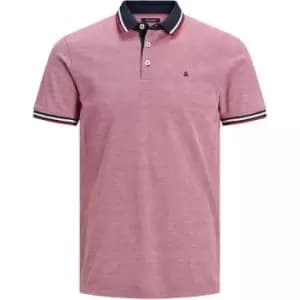 Jack and Jones Tipped Pique Polo - Pink