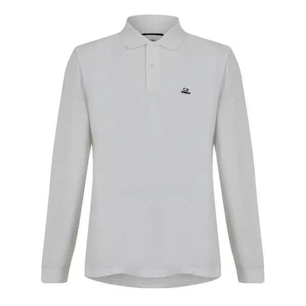 CP COMPANY Long Sleeve Polo Shirt - White XS