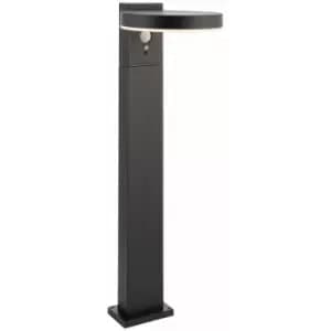 Loops - 500mm Outdoor Bollard Post Light - pir Sensor - Textured Black & White Diffuser