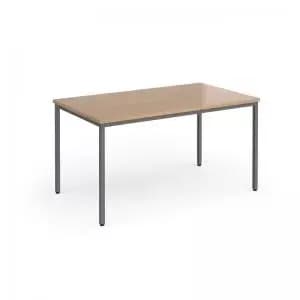 Flexi 25 rectangular table with graphite frame 1400mm x 800mm - beech