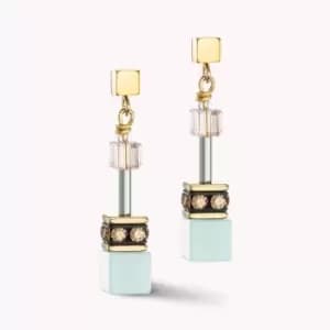 Coeur De Lion DELUXE GEOCUBE Earrings Gold Amazonite Multicolour Gentle
