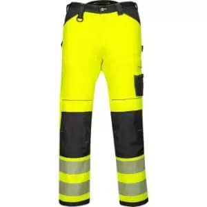 Portwest PW3 Hi Vis Lightweight Stretch Trousers Yellow / Black 28" 31"