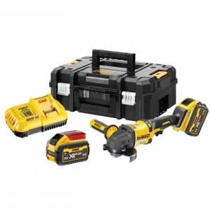 DEWALT DCG418 54v XR Cordless FLEXVOLT High Power Angle Grinder 125mm 2 x 9ah Li-ion Charger Case