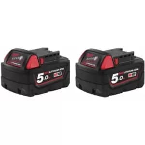 Milwaukee - M18B5 18V 5.0Ah Redlithium-Ion Slide Battery (Twin Pack)