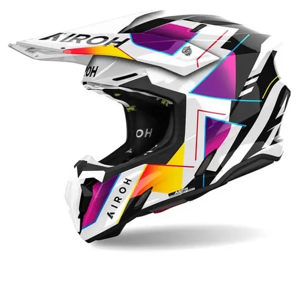 Airoh Twist 3 Rainbow White Purple Offroad Helmet Size M
