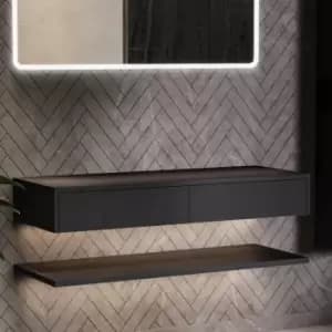 1200mm Black Wall Hung Countertop Basin Shelf - Lugo