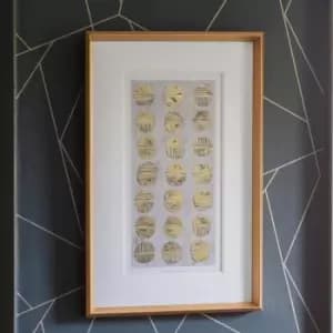 Metallic Fossil Study Framed Art Gold