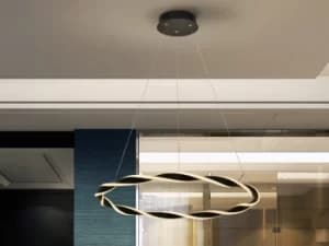 Trenza Integrated LED Pendant Light, Sandblasted Matt Black