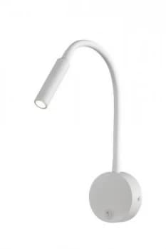 Wall Lamp , Reader 1L 3W LED Round Head Spot, 3000K, 135lm, Round Base Matt White