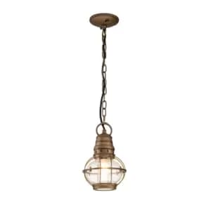 Kichler Bridgepoint Outdoor Pendant Ceiling Light Natural Brass, IP44