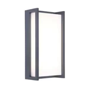 Lutec Qubo LED Outdoor Flush Wall Light - Dark Grey