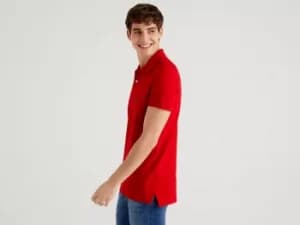 Benetton, Red Slim Fit Polo, taglia EL, Red, Men