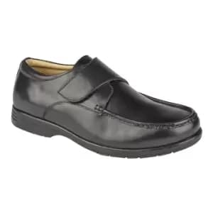 Roamers Mens Leather XXX Extra Wide Touch Fastening Casual Shoe (10 UK) (Black)