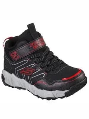 Skechers VELOCITREK GORE STRAP SNEAKERS, Black/Red, Size 13 Younger