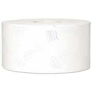 Original Tork Premium Mini Jumbo Toilet Tissue Roll 2 Ply Decor Embossed White Ref 110254 Pack 12