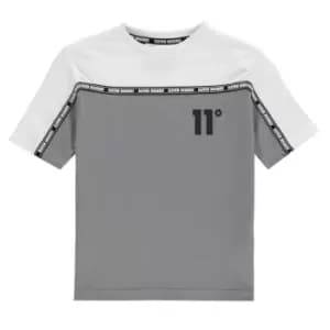 11 Degrees Cut and Sew Tape T Shirt - Grey