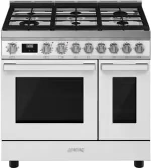 Smeg Portofino CPF92GMWH White 90cm Dual Fuel Range Cooker