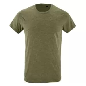 SOLS Mens Regent Slim Fit Short Sleeve T-Shirt (XXL) (Heather Khaki)