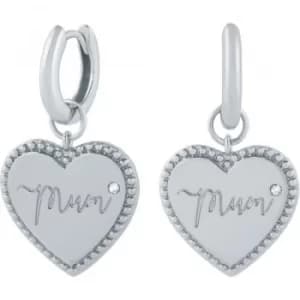 Mum Huuggie Hoop Silver Earrings