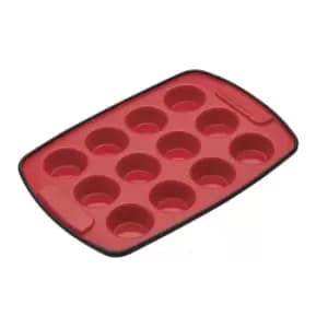 MasterClass Smart Silicone 12 Hole Pan 29 x 20cm Red