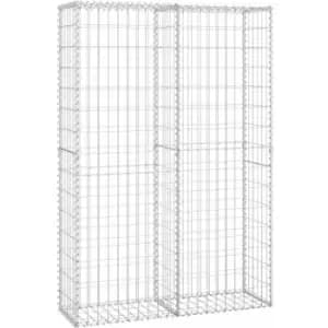 Gabion Basket with Lids Galvanised Wire 150 x 100 x 30cm Vidaxl Silver