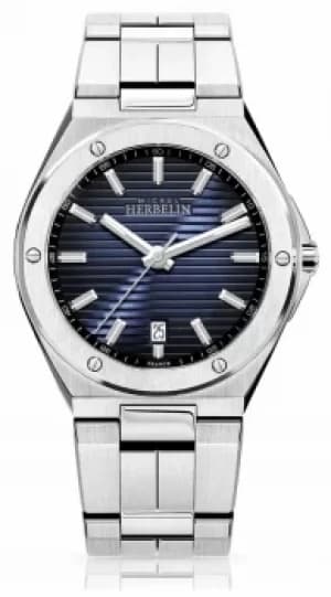 Michel Herbelin Mens Stainless Steel Blue Dial 12245/ Watch