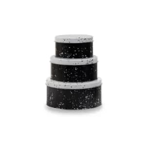 Interiors by PH Speckled Print Storage Tins, Round, Set Of 3 - White