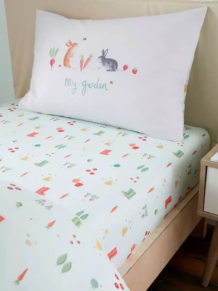 RHS RHS Childrens My Allotment Single Fitted Sheet Natural BD58237RSFDNT