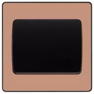 BG Evolve Polished Copper 20A 16Ax Wide Rocker Single Light Switch - 2 Way